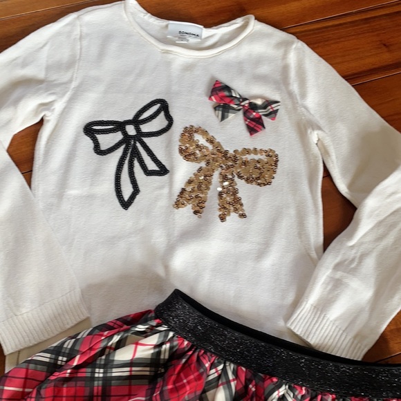 Girls skirt set plaid skirt with matching sweater - Picture 2 of 3